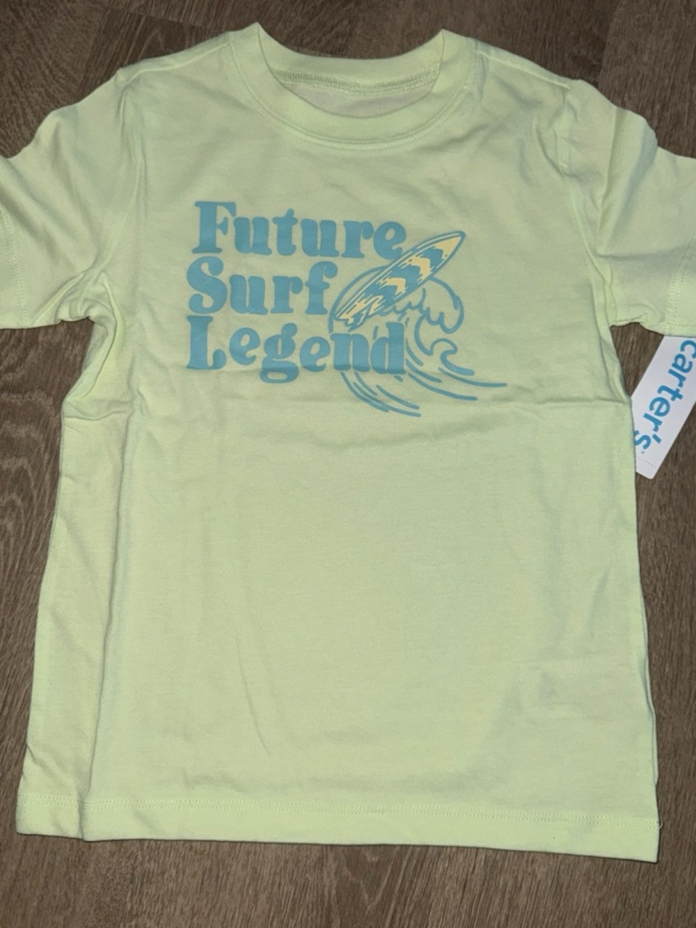 Carter's Light Yellow Tee with Blue 'Future Surf Legend' Graphic